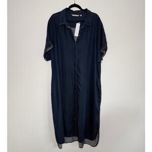 Soft Surroundings Je Veux Chambray Shirt Dress 3X Button Front NEW